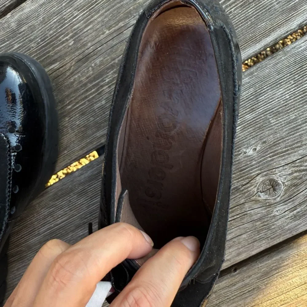 WONDERS Ribbon Lace Derby Wedge Leather Loafers In Nero 39